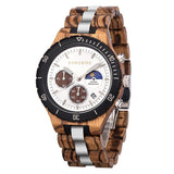 Engraved Multi - Function Quartz Wooden Watch For Men - Weriion