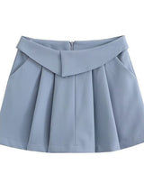 European And American College Style High Waist Pleated Skirt - Weriion