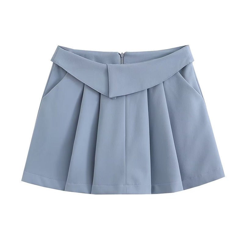 European And American College Style High Waist Pleated Skirt - Weriion