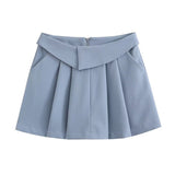 European And American College Style High Waist Pleated Skirt - Weriion