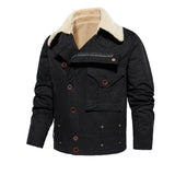 Thickened Work Jacket With Multiple Pockets Autumn & Winter Warm Outerwear For Men