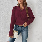 Fashion Casual Polo Collar Sweater For Women - Weriion