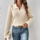 Fashion Casual Polo Collar Sweater For Women - Weriion