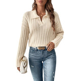 Fashion Casual Polo Collar Sweater For Women - Weriion