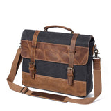 Fashion Men's Canvas Shoulder Messenger Bag Briefcase - Weriion