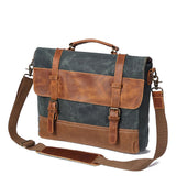 Fashion Men's Canvas Shoulder Messenger Bag Briefcase - Weriion