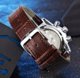 Fashionable Casual Small Subdial Leather Strap Men's Quartz Watch - Weriion