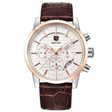 Fashionable Casual Small Subdial Leather Strap Men's Quartz Watch - Weriion