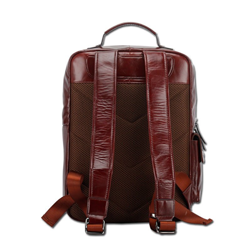 Fashionable Large - Capacity Men's Leather Backpack - Weriion