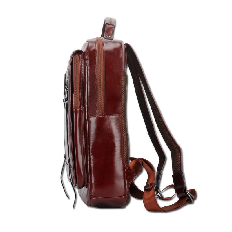 Fashionable Large - Capacity Men's Leather Backpack - Weriion