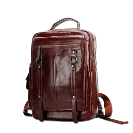 Fashionable Large - Capacity Men's Leather Backpack - Weriion