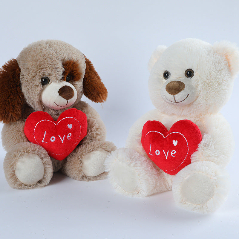 Cute Heart-Hugging Teddy Bear Puppy Doll Plush Toys
