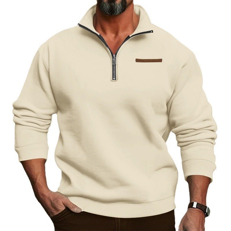 Fleece - Lined Standing Collar Sweater - Weriion