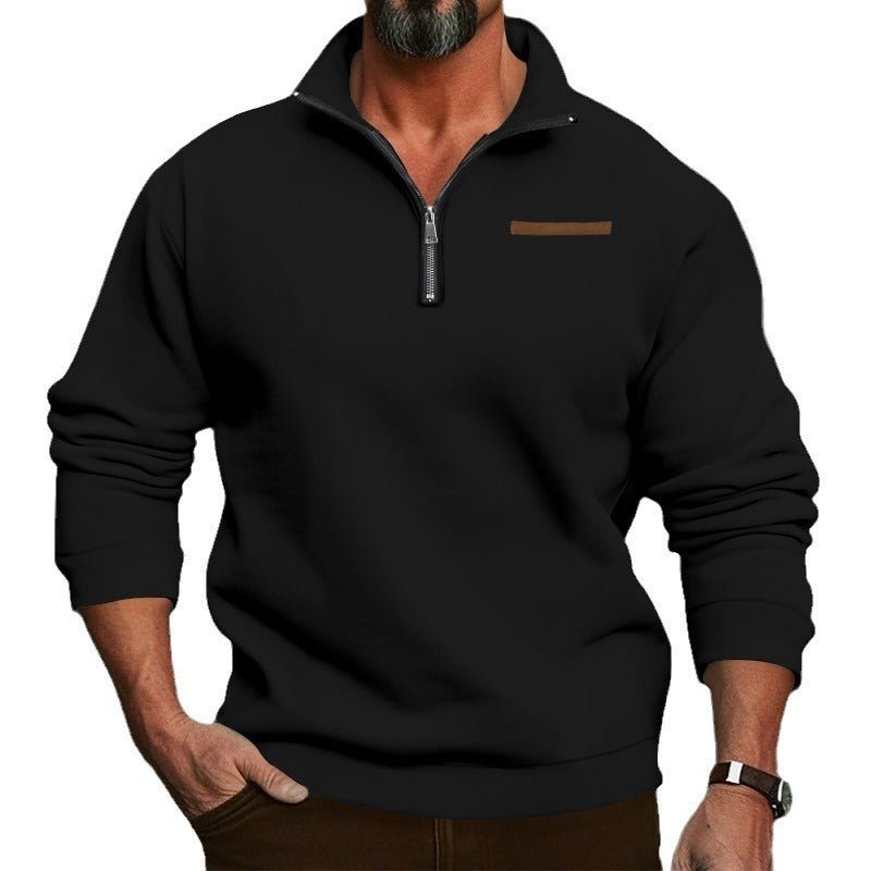 Fleece - Lined Standing Collar Sweater - Weriion