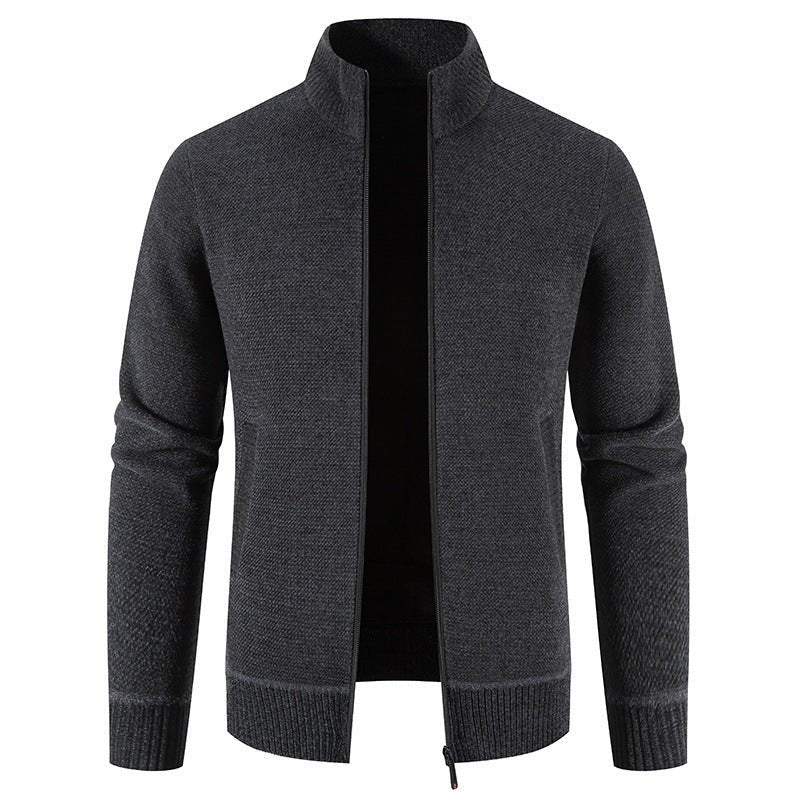 Fleece - Lined Thickened Men's Knitted Stand Collar Sweaters - Weriion