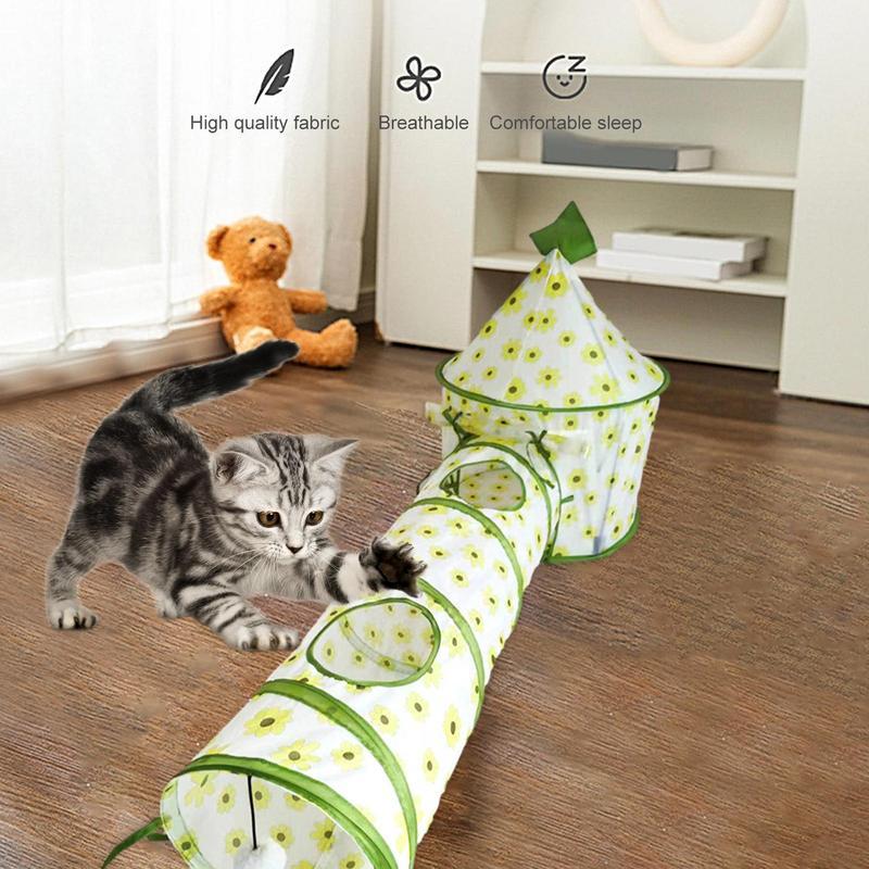 Foldable Playful Interactive Cat Tunnel Toys With Tent - Weriion