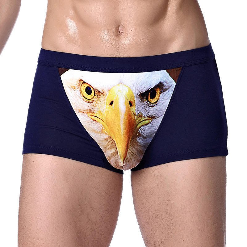 Four - horned Wolf Head Big Bird Sexy Men's Underpants Underwear - Weriion