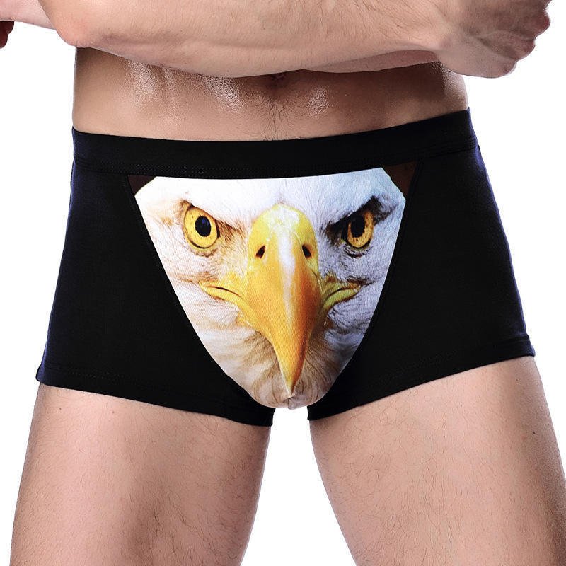 Four - horned Wolf Head Big Bird Sexy Men's Underpants Underwear - Weriion