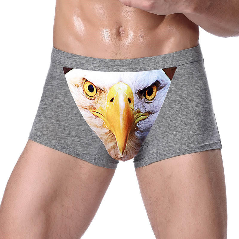 Four - horned Wolf Head Big Bird Sexy Men's Underpants Underwear - Weriion