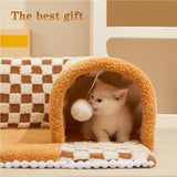 Funny Comfortable Indoor Bed Mat Cat Tunnel With Scratch Ball - Weriion