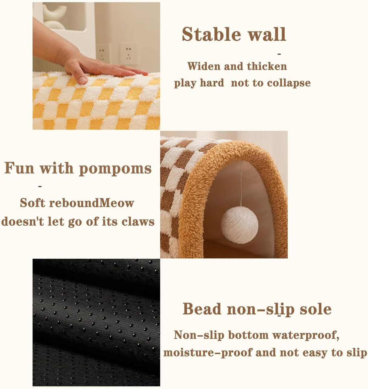 Funny Comfortable Indoor Bed Mat Cat Tunnel With Scratch Ball - Weriion