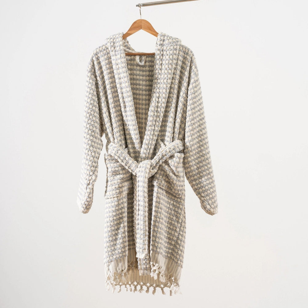Grey Housecoat Handwoven Cotton Bathrobe