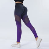 Gradient Printed Yoga Pants Seamless High Waist Hip Lifting Fitness Leggings For Women Quick Drying Tights - Weriion