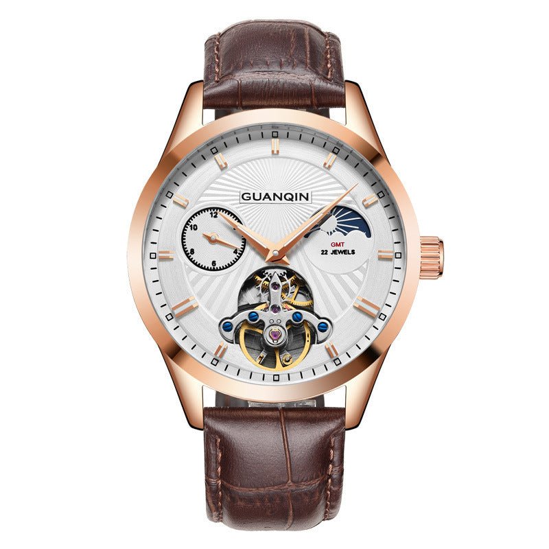 Guanqin Hollow Men's Stainless Steel Watch - Weriion