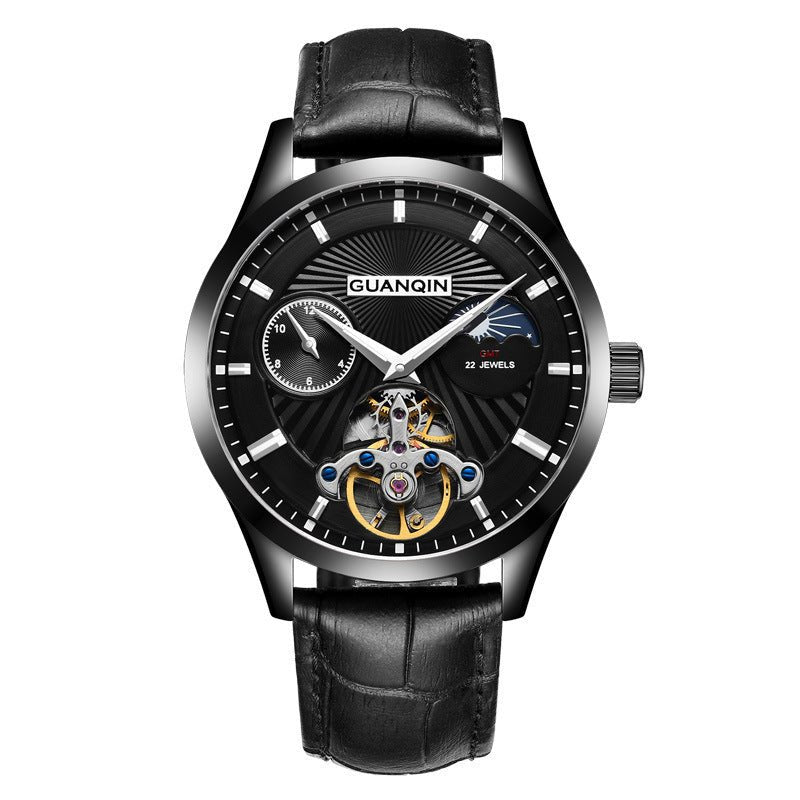 Guanqin Hollow Men's Stainless Steel Watch - Weriion