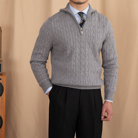 Half - Open Collar Pullover Sweaters - Weriion