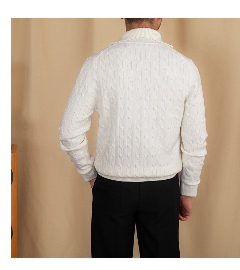 Half - Open Collar Pullover Sweaters - Weriion