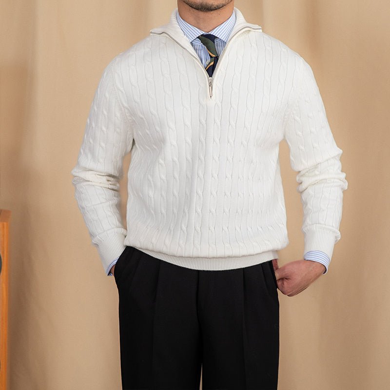 Half - Open Collar Pullover Sweaters - Weriion