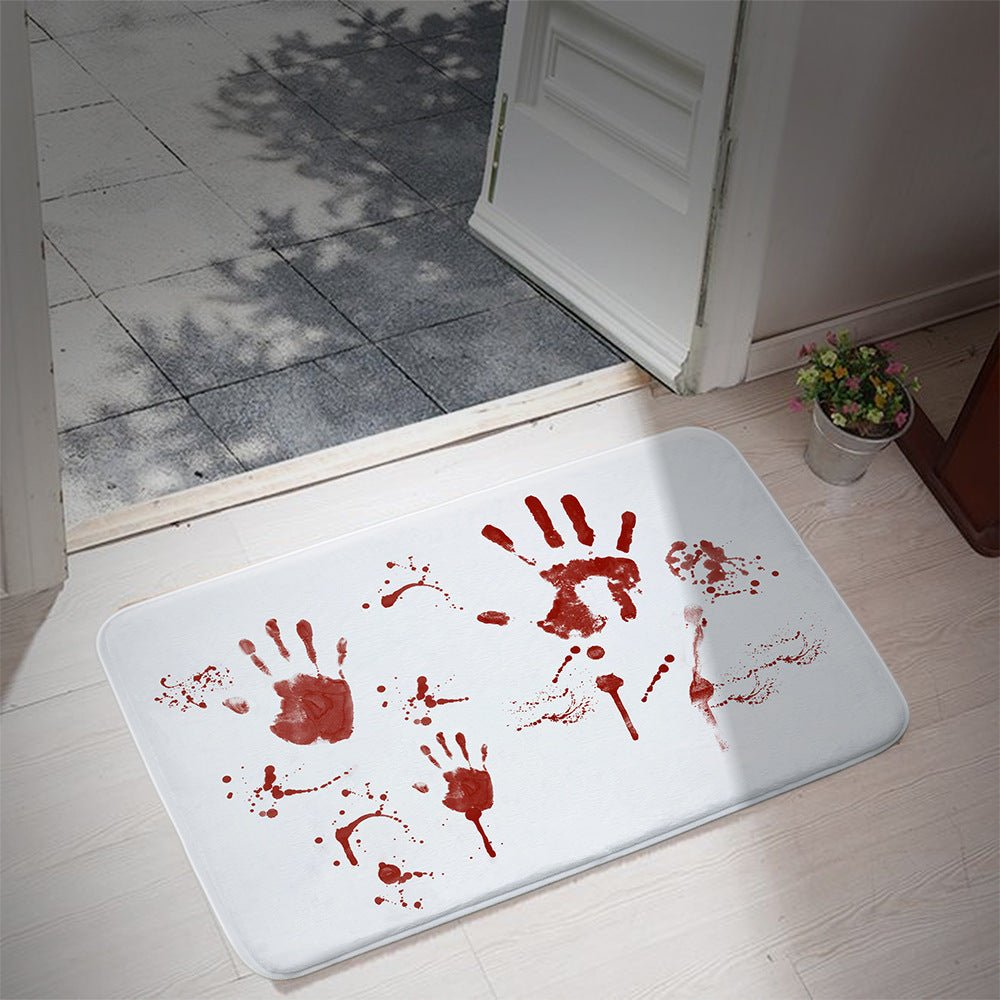 Halloween Blood Footprints Water - Absorbing Non - Slip Bathroom Rug Mat - Weriion