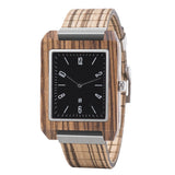 Handmade Men's Rectangular Wooden Quartz Watch - Weriion