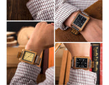 Handmade Men's Rectangular Wooden Quartz Watch - Weriion