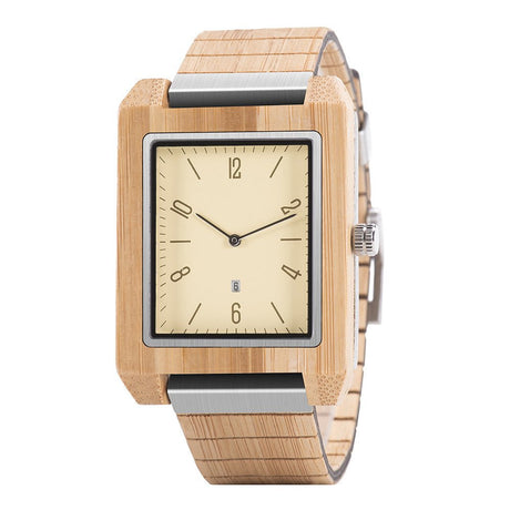 Handmade Men's Rectangular Wooden Quartz Watch - Weriion