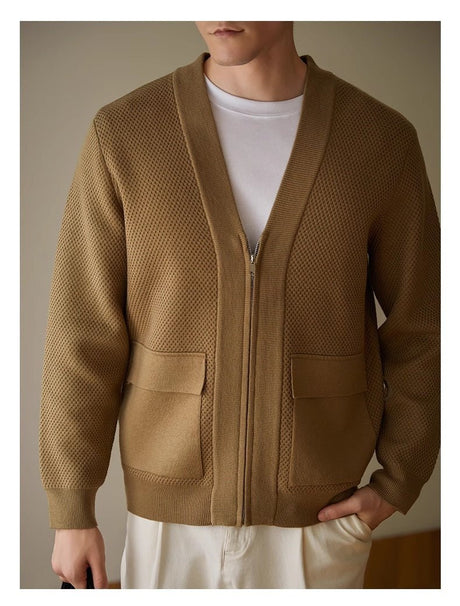 High - Grade V - Neck Knitted Sweater Cardigan Coat For Men - Weriion