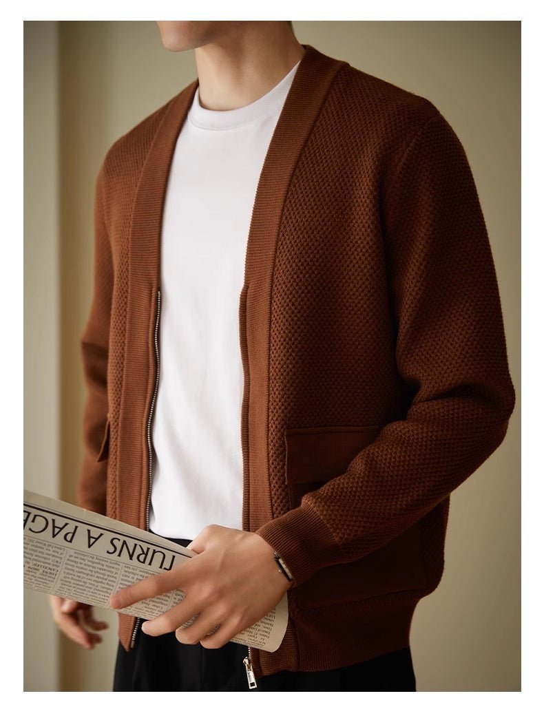 High - Grade V - Neck Knitted Sweater Cardigan Coat For Men - Weriion