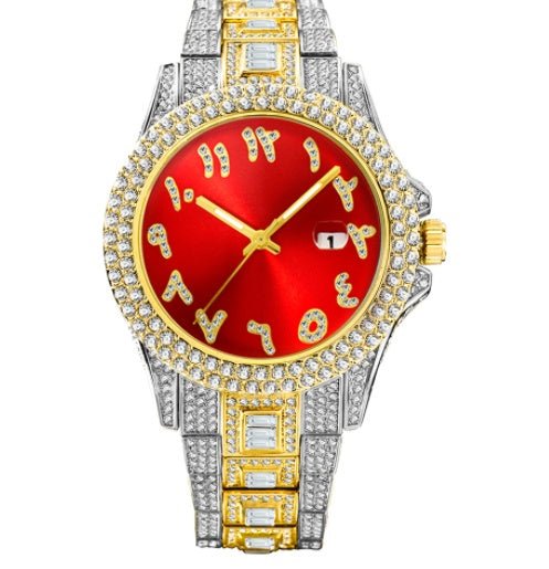 Hip Hop Full Diamond Business Men's Waterproof Quartz Watches - Weriion