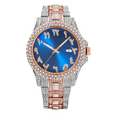 Hip Hop Full Diamond Business Men's Waterproof Quartz Watches - Weriion