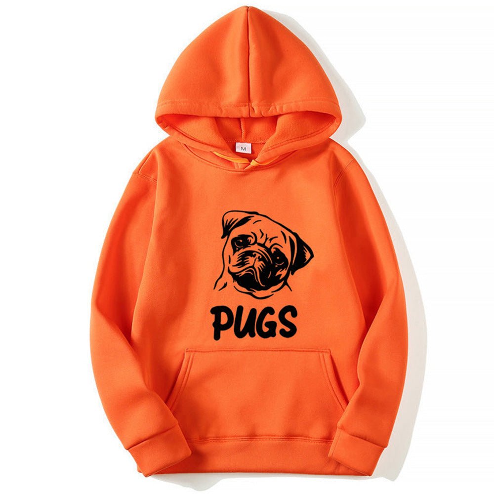 Hip Hop Pug Printed Unisex Sweater Hoodies - Weriion