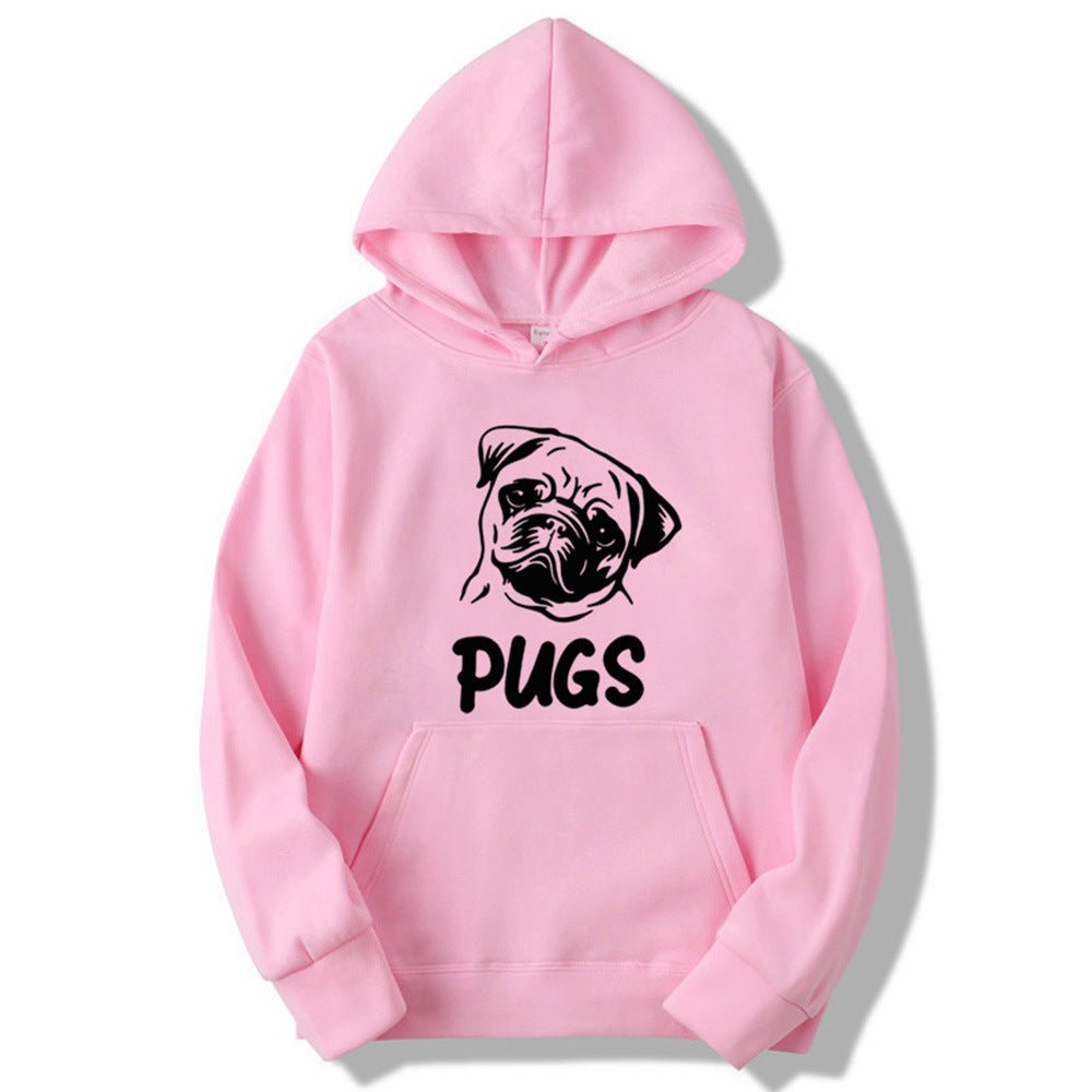 Hip Hop Pug Printed Unisex Sweater Hoodies - Weriion