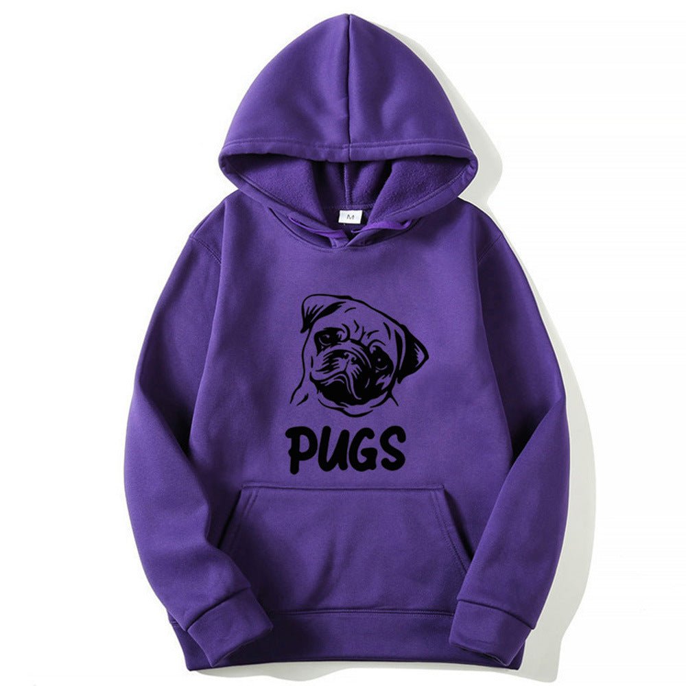 Hip Hop Pug Printed Unisex Sweater Hoodies - Weriion