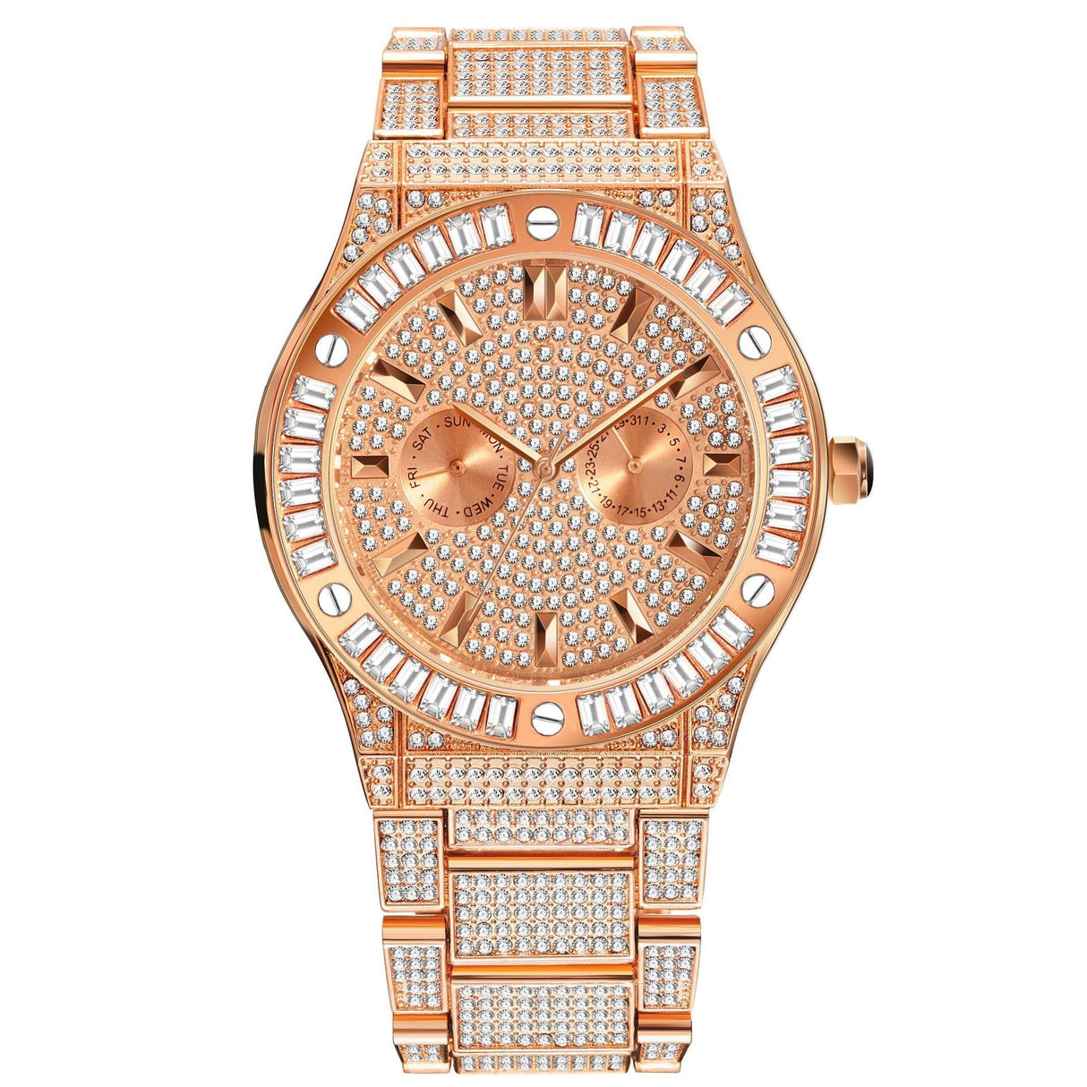 Hip Hop Style Diamond High - End Large Dial Waterproof Men's Quartz Watch - Weriion