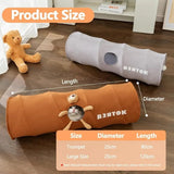 Indoor Collapsible Cat Kitty Tunnel Toys With Plush Ball Easy To Clean Cat Supplies - Weriion