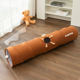 Indoor Collapsible Cat Kitty Tunnel Toys With Plush Ball Easy To Clean Cat Supplies - Weriion