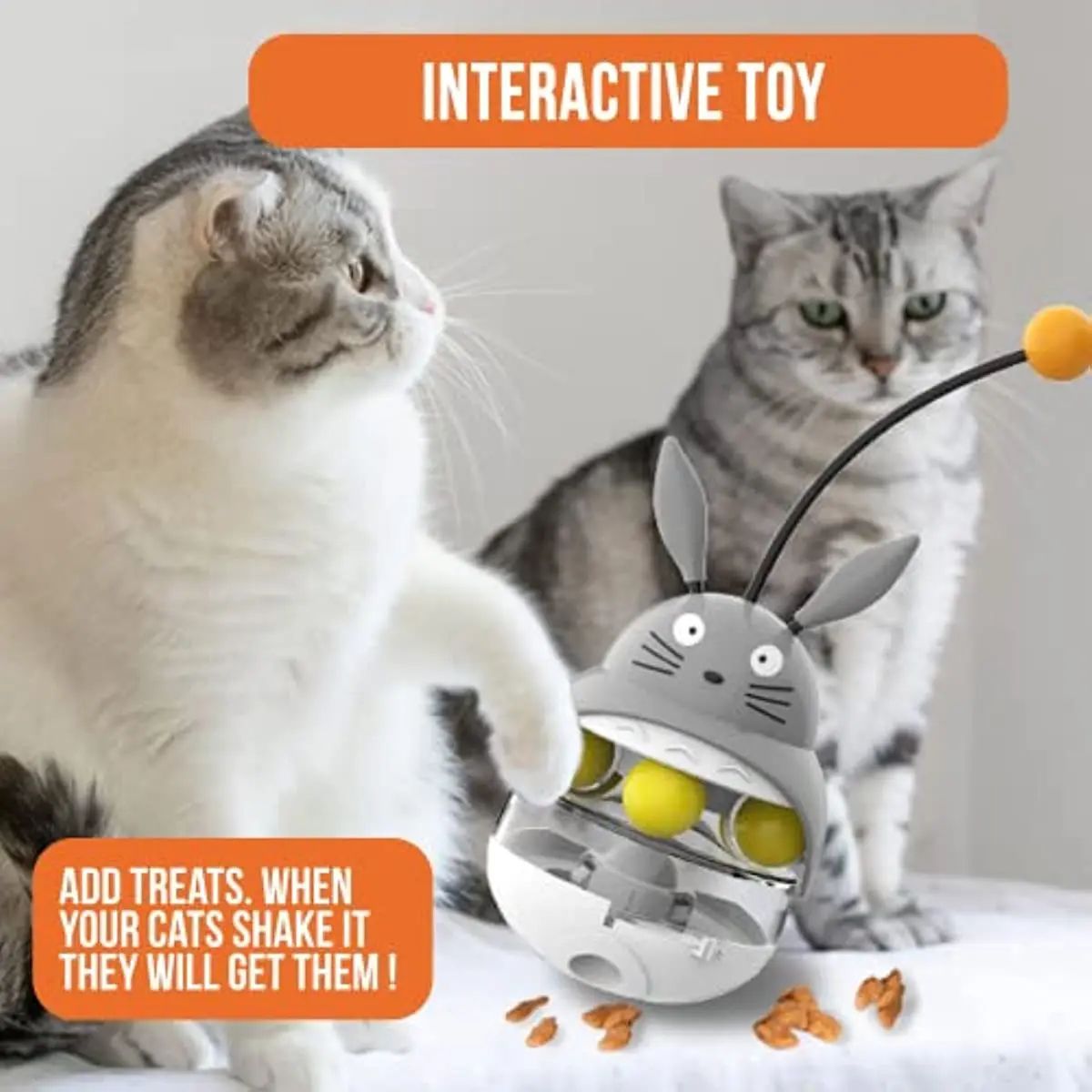 Interactive Cat Feeder Treat Cat Food Dispensing Toys - Weriion