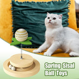 Interactive Cat Kitten Scratching Post With Sisal Ball Toy For Indoor Entertainment - Weriion