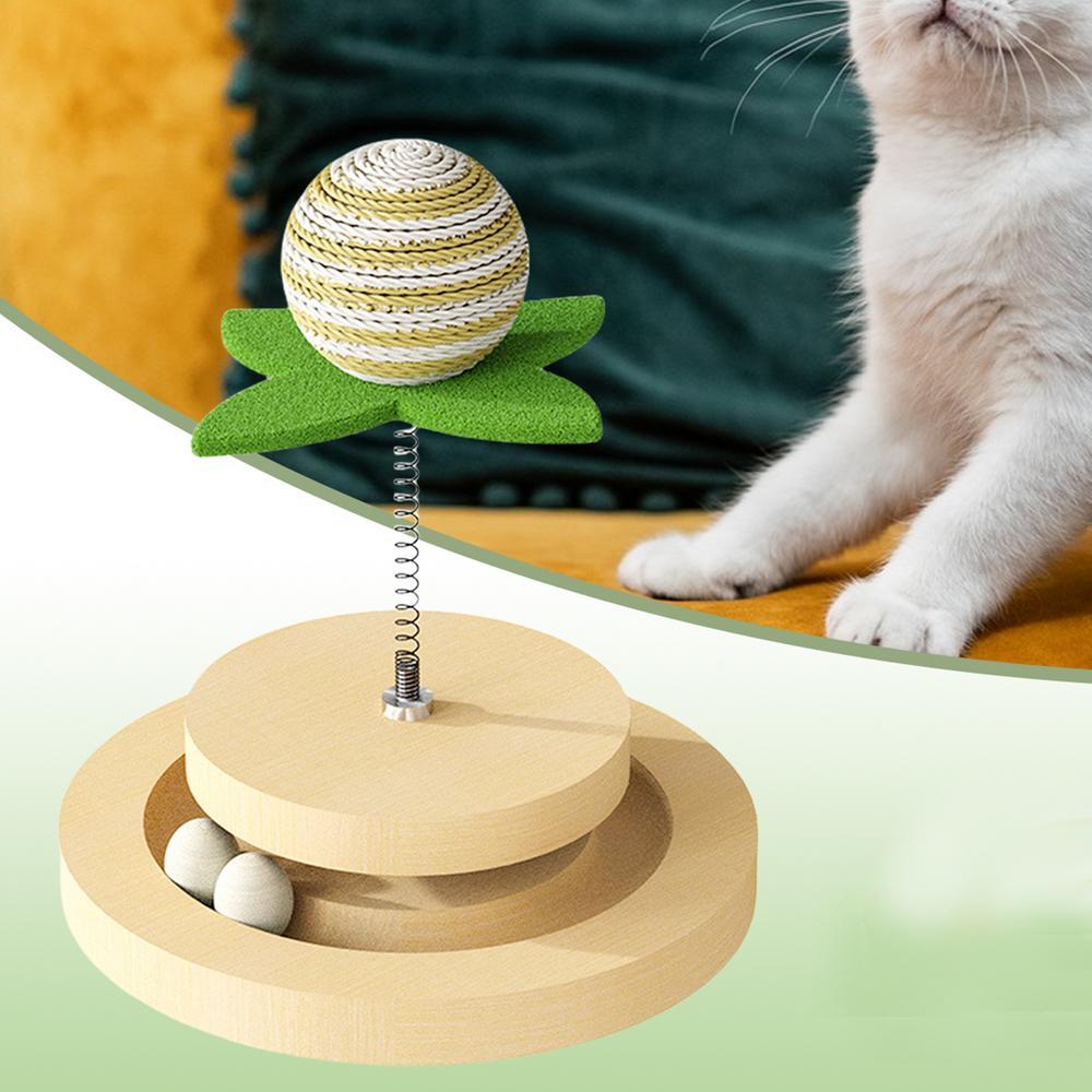 Interactive Cat Kitten Scratching Post With Sisal Ball Toy For Indoor Entertainment - Weriion