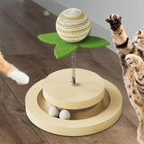 Interactive Cat Kitten Scratching Post With Sisal Ball Toy For Indoor Entertainment - Weriion